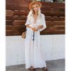 Crochet White Knitted Beach Cover up dress Tunic Long Pareos Bikinis Cover ups Swim Cover up Robe Plage Beachwear - LXF8416W1 - One Size