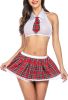 Women School Girl Lingerie Costume Lingerie Set Sexy Student Costumes - 2white - Medium