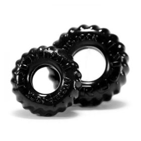 Oxballs Truckt 2 Piece Cock Ring Set Black - OXAJ1049BLK