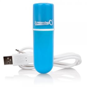 Screaming O Charged Vooom Rechargeable Bullet Vibe Blue - SCRAMVBU101