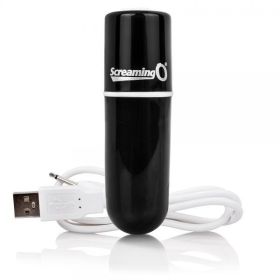 Screaming O Charged Vooom Rechargeable Bullet Vibe Black - SCRAMVBL101