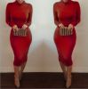 Fashion Women Bandange Dress Bodycon Long sleeve Sexy Clubwear Party Dress - Black - L