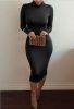 Fashion Women Bandange Dress Bodycon Long sleeve Sexy Clubwear Party Dress - Black - L