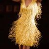 Women's Layered Fringe Deep V Neck Mini Dress Sleeveless Tassels Flapper Dresses - Yellow - 3XL