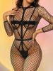 Sexy Lingerie Pink Fishnet Dew Charming Cute Girl Jumpsuit Two Piece Set - S - Pink