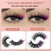 Eyelashes Natural Faux Mink Lashes Wispy Fluffy Curly 3D Effect Fake Eyelashes 7 Pairs Pack for Daily Halloween Cosplay Costume Eyelashes  - Color