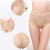 4 Pcs Womens Lace Sexy Bikini Panties Plus Size Boyshorts Panties High Waist Briefs Underwear,Black Blue Beige Pink - Default