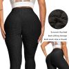 RAINBEAN Women TIK Tok Leggings Bubble Textured Butt Lifting Yoga Pants - Black-XXXL