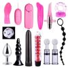 AM31 Female Vibrator Sexy Kit Sex Toys Vagina Orgasm Butt Plug Combination Female Anal Beads Vibrating Adult Suit Dildos Female - 13-piece set-450g